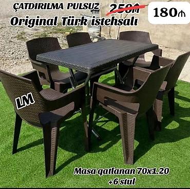 dəniz üçün stol stul: Bağ və terras üçün mebel dəsti - Original Türk istehsalı - Dəst: 1 — 1