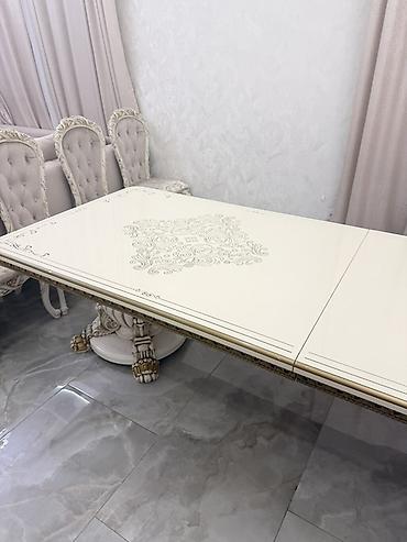 Столы для зала: Роскошный обеденный стол в классическом стиле. - Форма: прямоугольная — 15