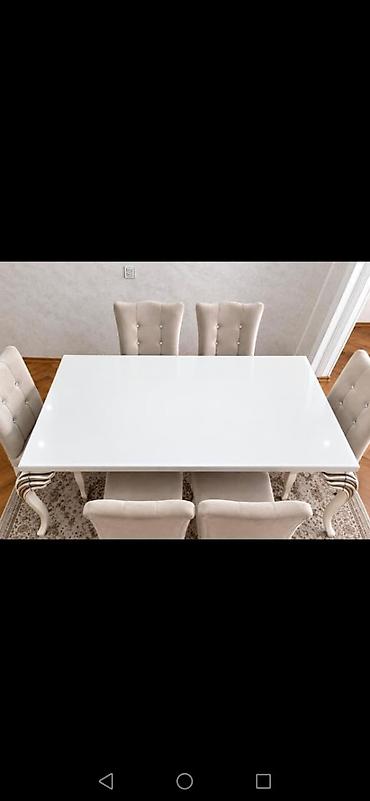 Qonaq otağı üçün, İşlənmiş, Kvadrat masa, 6 stul