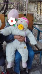 леопардовые вещи: Комбенизон для девочки, цвет айвори,размер 9м Турция фирма" Kanz"