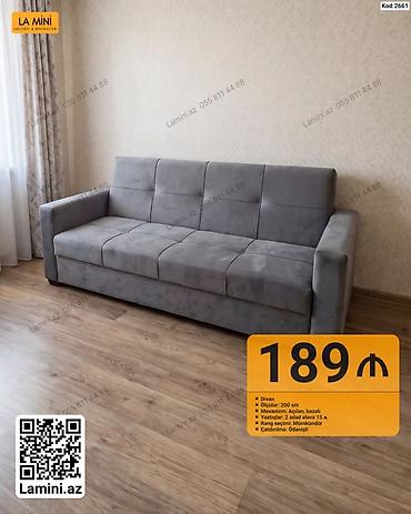 Məhsul: Divan (Kod: 2661) - Uzunluq: 200 sm - Mexanizm: Açılan