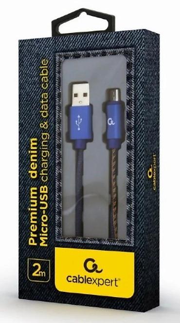 Kablovi za telefone: Cablexpert premium denim Micro-USB kabl – 2 m - Tip: USB-A na — 4