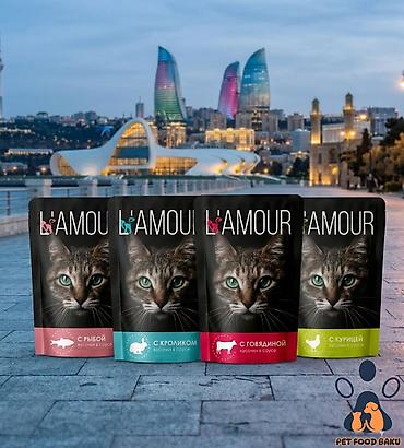 pisik yemi: 🐱 L'Amour Nəm Pişik Yemi 1 Qutuda – 28 ədəd pouch (parçalar sousda — 1