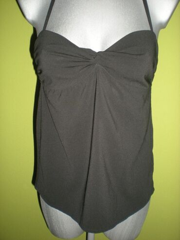 peplum bluza: H&M, S (EU 36), Poliester, Jednobojni, bоја - Crna