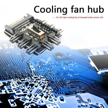 охлаждение для ноутбука: Разветвитель NNC FAN HUB SATA на 8 3PIN вентиляторов КОНТРОЛЛЕР