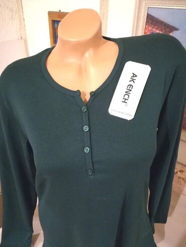 Bluze: XL (EU 42), Pamuk, Jednobojni, bоја - Zelena — 3