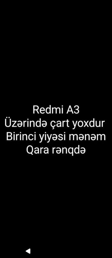 telafon: Redmi A3, 128 GB, rəng - Qara