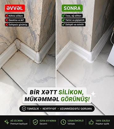 ağ qapı: Peşəkar silikon xidmətləri – təmiz və səliqəli bitirmə işləri — 3