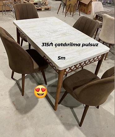 qatlanan masa: Yeni, Açılan, Dördbucaq masa, 4 stul — 1