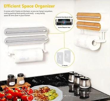 Ostala kuhinjska oprema: Zidni kuhinjski držač/dispencer 3 u 1 - Praktičan organizator za — 15