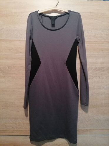 jednobojne haljine: XS (EU 34), color - Black, Long sleeves