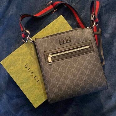 кожаная мужская барсетка: Поясная сумка, бананка, Gucci, Новый, Материал: Искусственная кожа, Унисекс