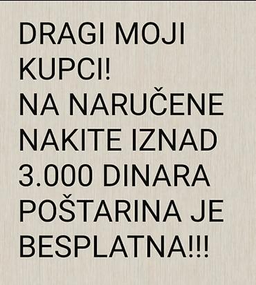 dior nakit: Akcija na nakit: za sve porudžbine iznosa iznad 3.000 dinara poštarina — 1