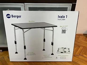 Oprema za kampovanje: Berger Ivalo 1 – sklopivi kamp sto 80 x 60 cm - Dimenzije ploče: 80 x — 2