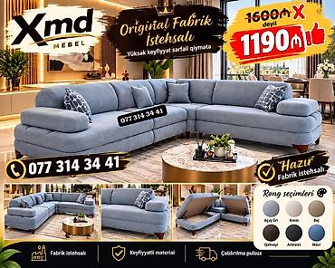 Xmd Mebel – künc divan dəsti - Fabrik istehsalı, orijinal dizayn -