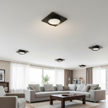 светильники направленного света: Софит квадрат черный GX-53 Подойдёт для натяжного потолка и