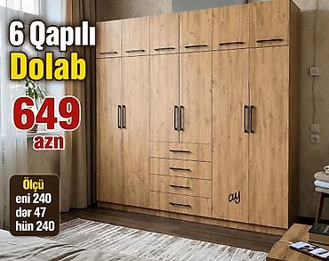 seyf dolab: Yeni, 6 qapı, Güzgülü, Açılan, Düz dolab — 1