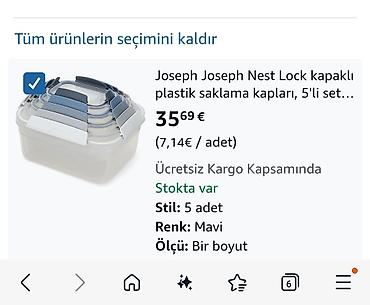 Mətbəx aksesuarları: Joseph Joseph Nest Lock qapaqlı plastik saxlama qabları – 5-li — 1