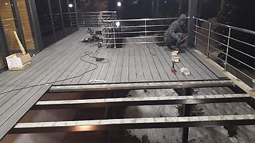 Другие строительные материалы: Террасное покрытие из ДПК (деревокомпозит) с монтажом на регулируемые — 9