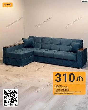 Künc divan – Kod: 2181 - Ölçülər: 240 × 150 sm - Mexanizm: açılan