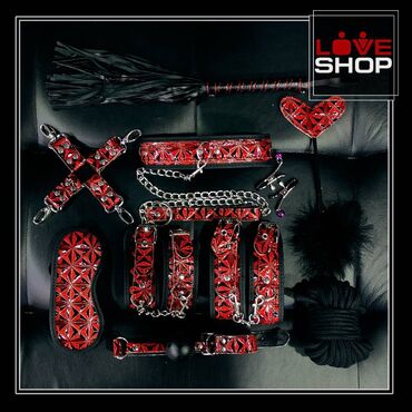 плеть: С BDSM-комплект Бэлла Эстетичный лаковый BDSM-набор в красном цвете с