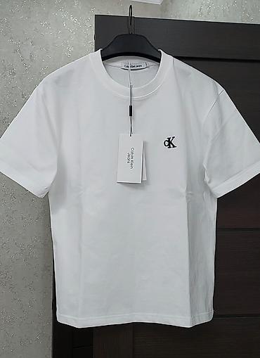cal: Мужская футболка, L, 2XL, Calvin Klein, Новый, цвет - Белый, Самовывоз — 1