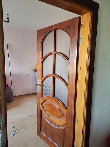 poluq taxta: Taxta interyer qapısı – şüşəli dizayn - Material: təbii ağac — 2