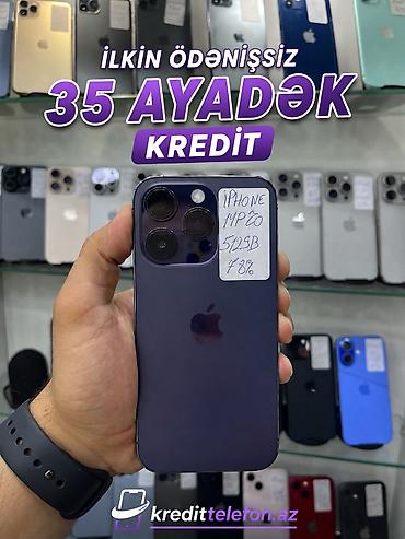14 pro kabro: IPhone 14 Pro, 512 GB, Deep Purple, Zəmanət, Kredit, Simsiz şarj — 1