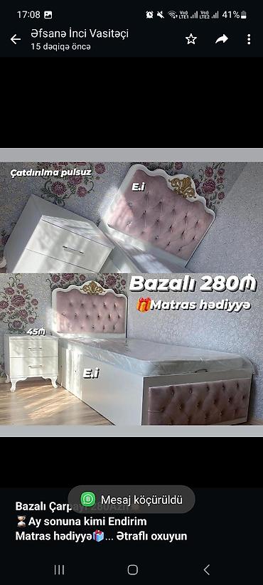 *Bazalı Çarpayı 280Azn💥* *⏳Ay sonuna kimi Endirim* *Matras hədiyyə🎁* lalafo.az -da *Bazalı Çarpayı 280Azn💥* *⏳Ay sonuna kimi Endirim* *Matras hədiyyə🎁*
