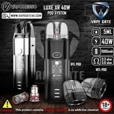 Qəlyan, vayp və aksesuarları: Təzə 👉Bağli Salafan Qutuda, +30ml.Yağ Hədiyyə-Vaporesso Luxe XR -