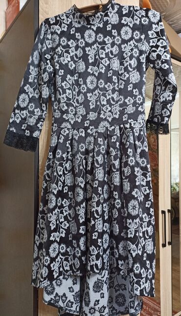 платья рубашки удлиненное сзади: Повседневное платье, Made in KG, Осень-весна, M (EU 38)