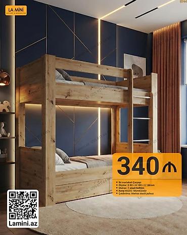 Ev və bağ: İki mərtəbəli çarpayı – La Mini - Ölçülər: D 80 × H 180 × U 180 sm - — 2