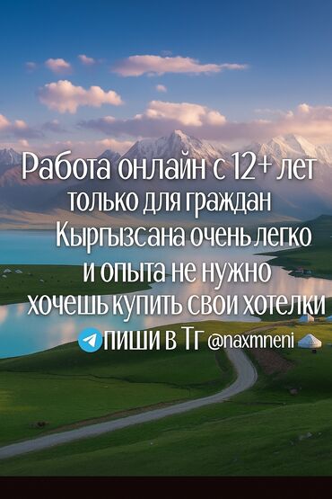 Другие специальности: Онлайн-работа для граждан Кыргызстана, доступна с 12+ лет. Подходит