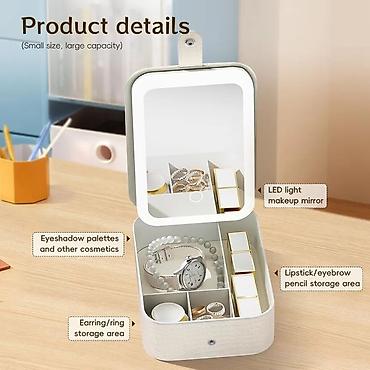 Другое: LED işıqlı makiyaj güzgülü kosmetik/qızıl qabı - Kompakt ölçülü — 4