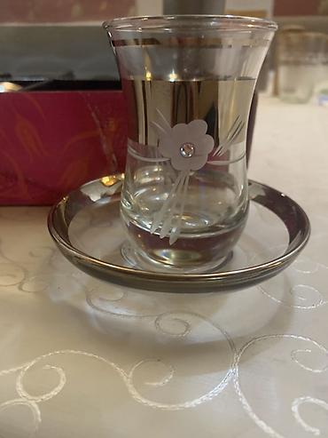 qızıl balıq: Çay dəsti, rəng - Qızılı, Şüşə, 6 nəfərlik — 1