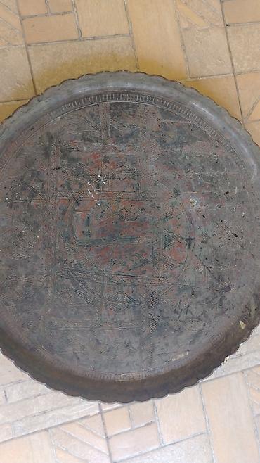 aşsuzen: Böyük ölçülü mis/bürünc sini (aşsüzən/tray) - Material: qalın — 2
