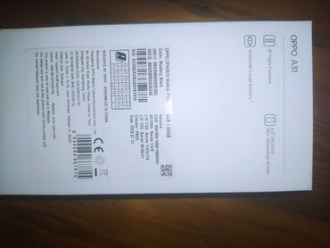 a31 v Azərbaycan | Samsung: Oppo A31 | 64 GB rəng - Qara Yeni | Sensor, Barmaq izi, İki sim kartlı