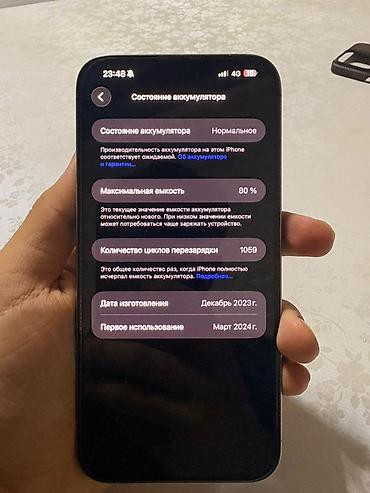 Apple iPhone: IPhone 15 Pro Max, 256 ГБ, Natural Titanium, 80 % — 6