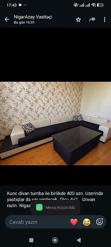 Kunc divan tumba ile birlikde 400 azn. Uzerinde yastiqlar da var lalafo.az -da Kunc divan tumba ile birlikde 400 azn. Uzerinde yastiqlar da var