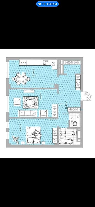 aurum: 2 комнаты, 73 м², Тунгуч мкр Элитка, 8 этаж, ПСО (под самоотделку) — 4