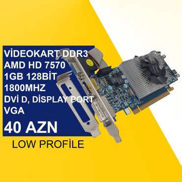 Videokartlar: Videokart "AMD ATİ Radeon HD7570 1GB 128bit 1800Mhz" ⭐Qiymət – 40 AZN — 1