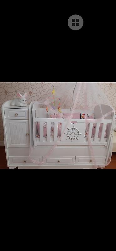 Uşaq beşiyi – funksional kombi model Çox tecili satilir - Rəng: ağ -