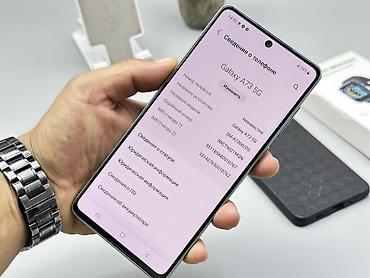 a 12: Samsung Galaxy A73 5G, Б/у, 128 ГБ, цвет - Черный, 2 SIM — 5