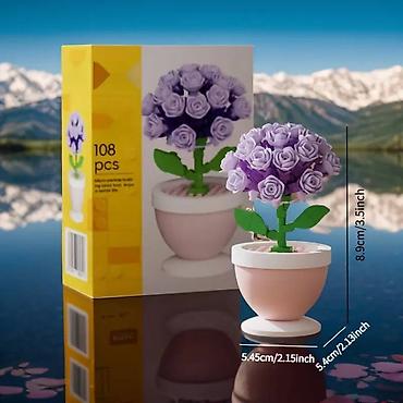 Kocke za decu: Cvet za sklapanje Roze 99 kom NOVO Set za sklapanje – Cvet u saksiji — 3