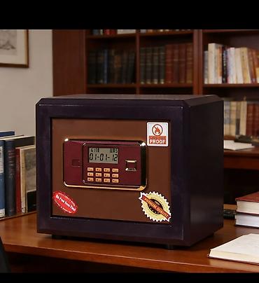 seyfler: Elektron şifrəli seyf - Rəng: tünd bənövşəyi gövdə, qəhvəyi ön panel — 2