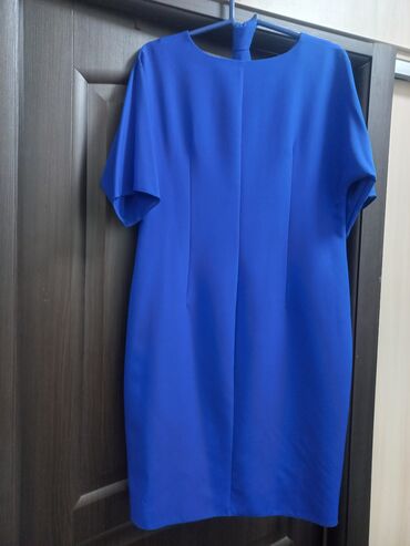летный красовка: Повседневное платье, Made in KG, Летнее, Миди, Трикотажное, Прямое, XL (EU 42)