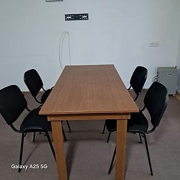 Ofis dəst mebeli: Ofis mebel dəsti - Qaranlıq taxta rəngində L- və T-formalı böyük iş — 6