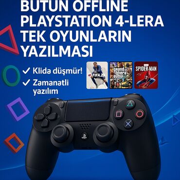 irshad telecom playstation 4: PlayStation 4 üçün bütün offline oyunların yazılması xidməti təklif