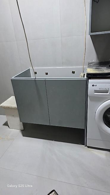 silver kitchen: Комплект мебели для ванной комнаты с местом под стиральную машину на — 8