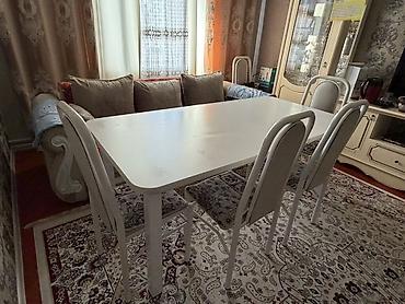 study table: Кухонный стол и стул, Б/у, цвет - Белый — 2